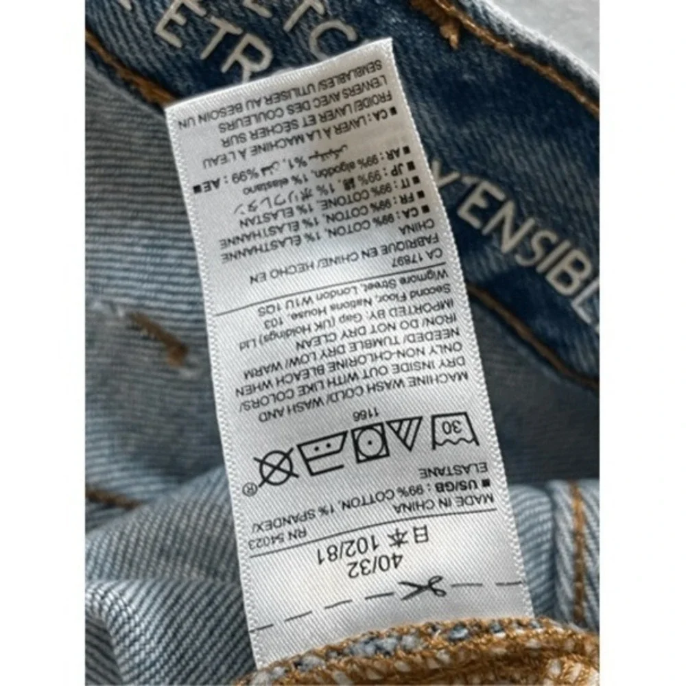 Gap Slim Stretch Mens Jeans Size‎ 40x32 Light Wash Distressed Denim